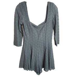 Kimchi Blue Crochet Geometric Overlay Romper, Medium